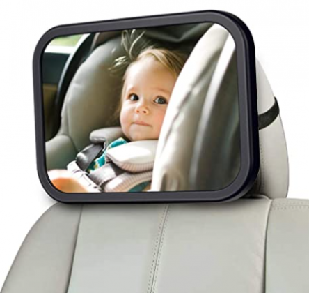MONOJOY Baby Car Mirror for Back Seat, Baby Car Seat Mirror, Safety and Wide Baby Rear View Mirror to See Rear Facing Infants, Babies, Kids and Child