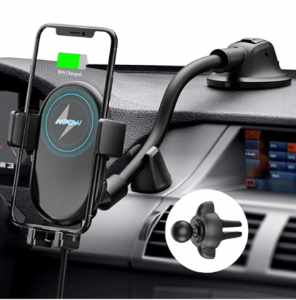 Mpow Car Wireless Charger, Qi Car Charger 10W/7.5W/5W, Auto-Clamping Wireless Car Charger Air Vent Dashboard Car Mount, Compatible/w iPhone 11 Series/