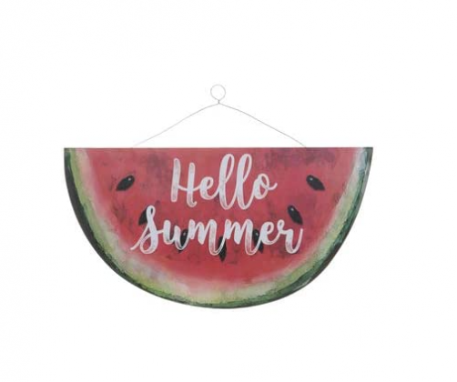 Nikki's Knick Knacks Hello Summer Watermelon Welcome Wreath Embellishment Sign
