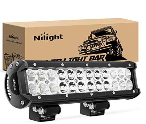 Nilight - NI06A-72W 12Inch 72W Spot Flood Combo Led Light Bar Off Road Lights Boat Lights Fog Light Driving Lights LED Work Light for Trucks, 2 Years