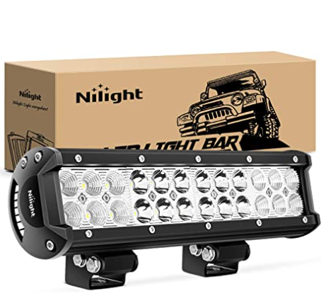 Nilight - NI06A-72W 12Inch 72W Spot Flood Combo Led Light Bar Off Road Lights Boat Lights Fog Light Driving Lights LED Work Light for Trucks, 2 Years