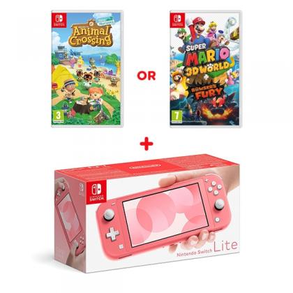 Nintendo Switch Lite Coral & Select Game