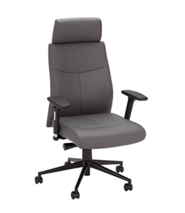 Norwood Commercial Furniture Ergonomic Fully-Adjustable Executive Office Desk Chair with Headrest, Gray, NOR-OUG3000GR-SO