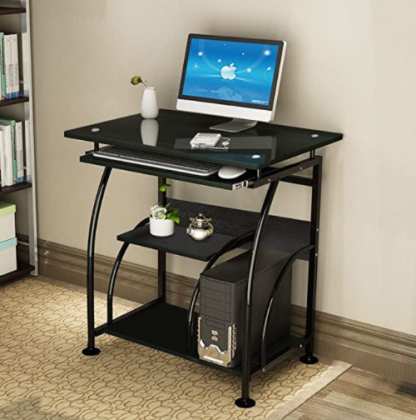 NRG Home Office Black Computer Desk PC Corner Laptop Table Workstation Furniture