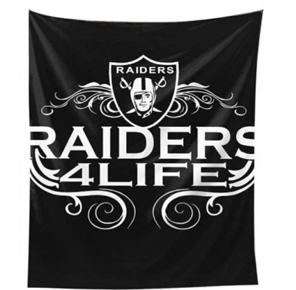 Oakland American Football Raiders Tapestry Art Wall Tapestry Wall Hanging Home Decor Tapestry 50x61 inches for Bedroom Living Room Dorm