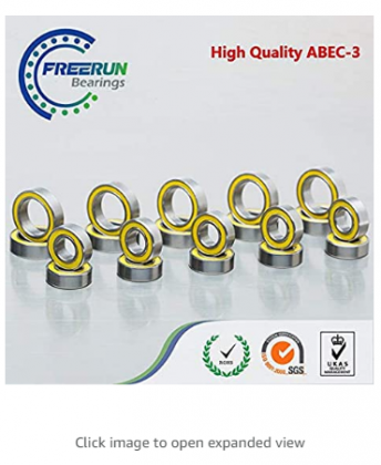 Ochoos Bearing Set for OpenRC Truggy with All Metal HSP Gear Train ABEC-3 Yellow Rubber 20pcs