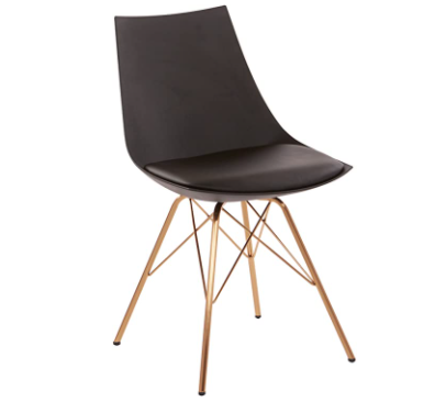 OSP Home Furnishings Oakley Mid-Century Modern Bucket Chair, Black
