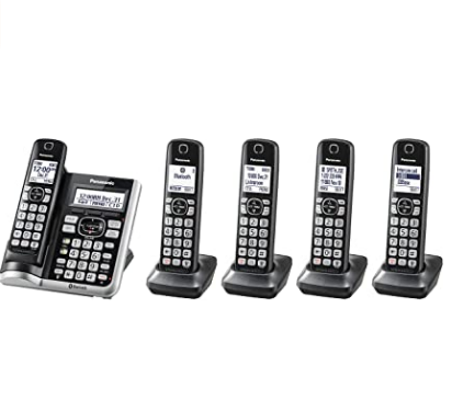Panasonic Link2Cell Bluetooth Cordless Phone System with Voice Assistant, Call Blocking and Answering Machine. DECT 6.0 Expandable Cordless System - 5