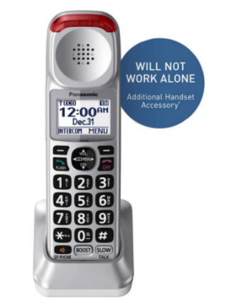 Panasonic New DECT 6.0 Cordless Phone Handset Accessory Talking Caller ID Compatible with KX-TGM450S Series Cordless Phone Systems - KX-TGMA45S (Silve