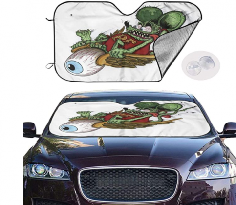 PMOMG Rat Fink Windshield Sunshade, can Keep The Vehicle Cool and Undamaged, Easy-to-use car Accessories, Suitable for Most Small