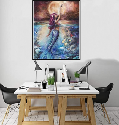 PO12DCSD Marine Goddess Mermaid Canvas Art Poster Print Wall Picture Home Decor Unframed