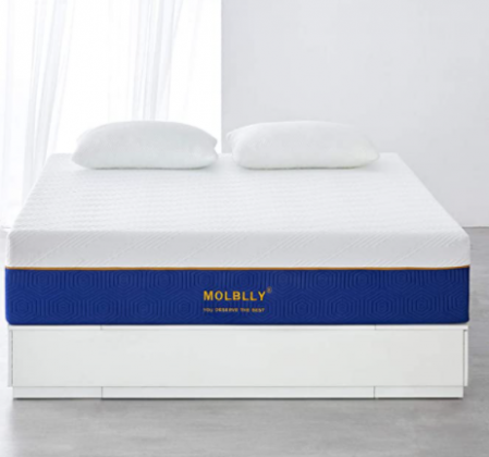 Queen Size Mattress, 10 Inch Molblly Cooling-Gel Memory Foam Mattress Bed in a Box, Cool Queen Bed Supportive & Pressure Relief with Breathable Soft F