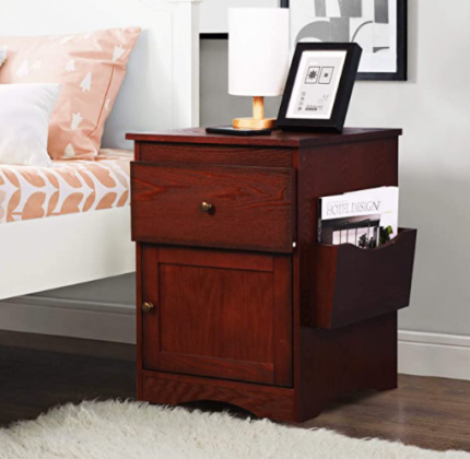 Recaceik Nightstand with Drawers, Bedside Table with 2 Sliding Storage and Side Cabinet Removable End Tables for Living Room Bedroom Home Office Furni