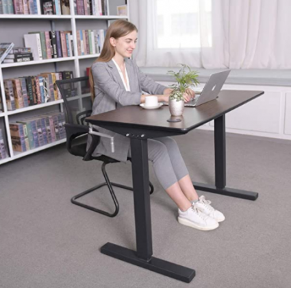 Smile Back Height Adjustable Standing Desk Frame,Sit Stand Desk Frame, Manual Crank Desk Frame, Ergonomic Workstation, Conversion Kit,No Table top