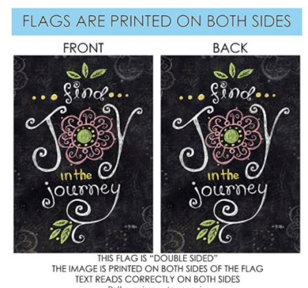 Toland Home Garden Joy in the Journey Chalkboard 12.5 x 18 Inch Decorative Inspirational Double Sided Garden Flag