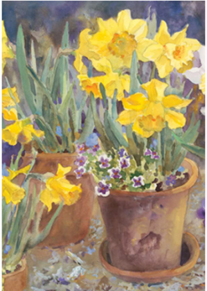 Toland Home Garden Potted Daffodils 12.5 x 18 Inch Decorative Spring Summer Yellow Flower Garden Flag