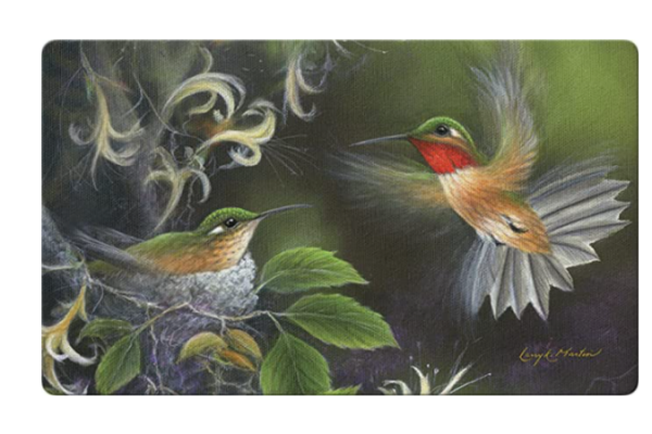 Toland Home Garden Rufous Hummingbird 18 x 30 Inch Decorative Floor Mat Flying Bird Tree Nest Doormat