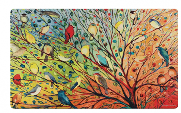 Toland Home Garden Tree Birds 18 x 30 Inch Decorative Floor Mat Colorful Bird Branch Collage Doormat - 800038