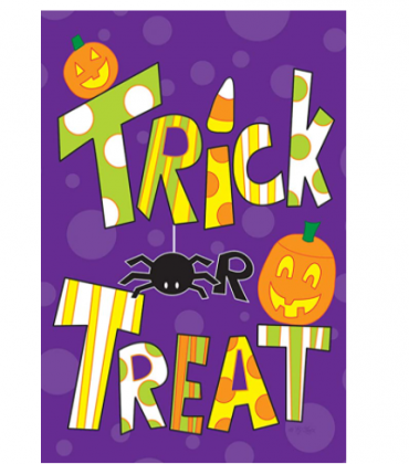 Toland Home Garden Tricks and Treats 12.5 x 18 Inch Decorative Colorful Halloween Candy Garden Flag