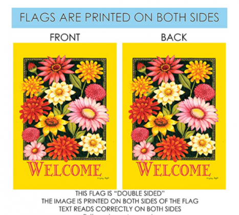 Toland Home Garden Yellow Welcome Bouquet 28 x 40 Inch Decorative Spring Summer Flower Double Sided House Flag