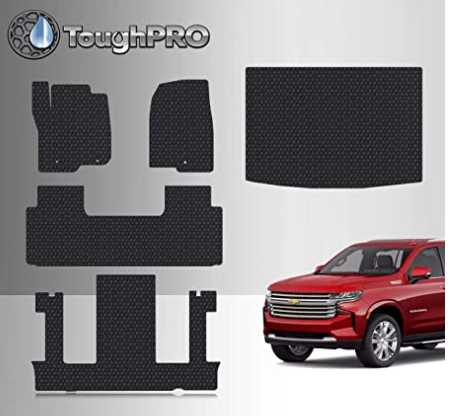 TOUGHPRO Floor Mat Accessories Set + 3rd Row + Cargo Compatible with Chevrolet Suburban - 2nd Row Bucket Seating - All Weather - Heavy Duty - (Made in