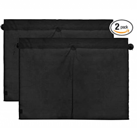 uxcell a17050200ux0608 2 Pcs 70 x 53cm Car Side Window Sunshade Polyester Cloth Curtain UV Protection 2 Pack