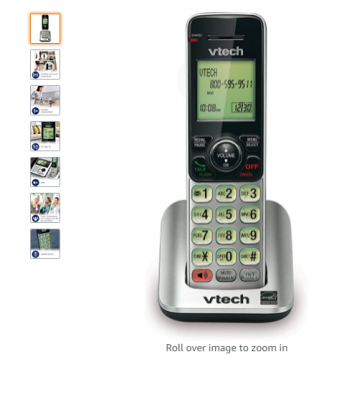 VTech CS6609 Cordless Accessory Handset - Requires a compatible phone system purchased separately (VTech CS6619, CS6629, CS6648, or CS6649),Silver/bla
