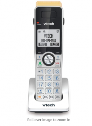 VTech IS8101 Accessory Handset for IS8151 Phones with Super Long Range up to 2300 Feet DECT 6.0, Call Blocking, Connect to Cell, Headset jack, Belt-cl