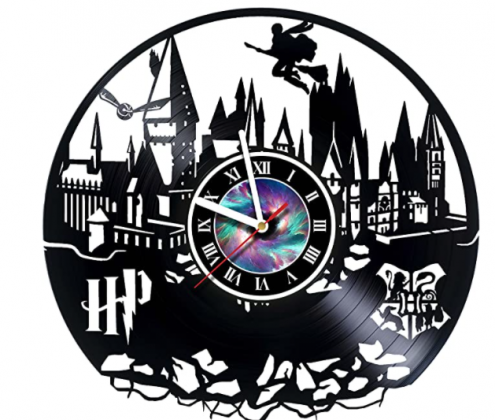 Wall Clock Compatible with Harry Potter Made of Vinyl Record Handmade Vintage Home Decor Original Birthday Wedding Anniversary Christmas for Friends M
