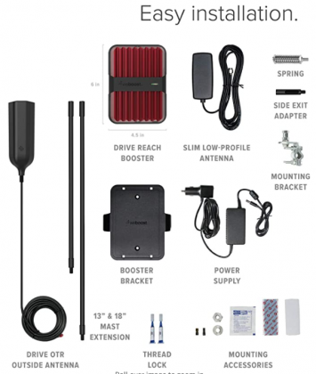 weBoost Drive Reach OTR (477154) Cell Phone Signal Booster Kit, Made in The US, All U.S. Carriers - Verizon, AT&T, T-Mobile, Sprint & More, FCC Approv