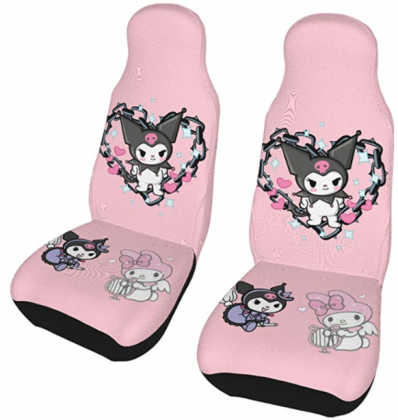 Whsahfasfhiy My Melody Kuromi Car Seat Cover, Universal Car Seat Covers Vehicle Seat Protector, Fit Automotive Mat Covers Fit Most Car Truck Van and S