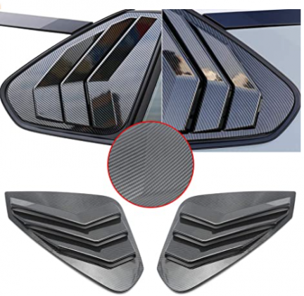 Xotic Tech Rear Side Window Louver Air Vent Scoop Shades Cover Blinds for Toyota RAV4 2019 2020 ABS Material Carbon Fiber Style Accessories Exterior D