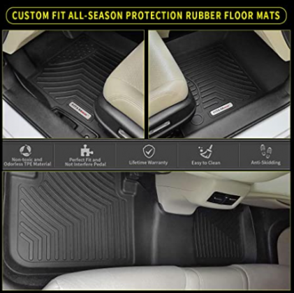 YITAMOTOR Floor Mats Compatible with Honda Accord, Custom Fit Floor Liners for 2018-2021 Honda Accord, 1st & 2nd Row All Weather Protection, Black