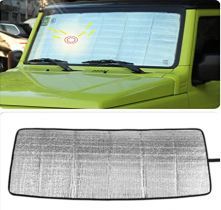 YOCTM for Suzuki Jimny 2019 2020 Silver Car Windshield Sun Shade Reflector Foldable Sun Visor Protector Keep Your Vehicle Cool Damage Free