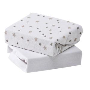 Baby Elegance Jersey Sheets - Grey Star Cot