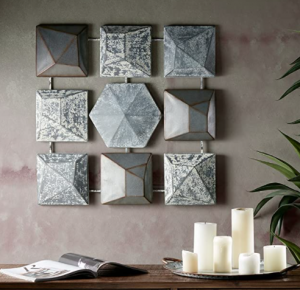 INK+IVY Essex Wall Art - Metal Iron Tinplating Home Decor Modern Contemporary, Geometric Large Accen