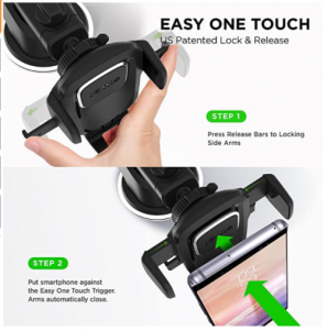 iOttie Easy One Touch 4 Dash & Windshield Car Mount Phone Holder Desk Stand Pad & Mat for iPhone, Sa