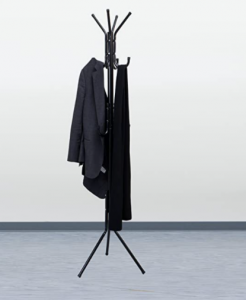 Mind Reader COATRACK11 Standing Metal Coat Rack Hat Hanger 11 Hook for Jacket, Purse, Scarf Rack, Um