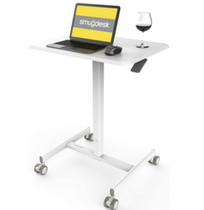 Mobile Sit-Stand Desk Adjustable Height Laptop Desk Cart Ergonomic Table Small Standing Desk with Pn