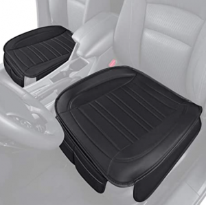 Motor Trend Black Universal Car Seat Cushions, Front Seat 2-Pack – Padded Luxury Cover with Non-Sl
