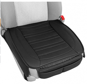 Motor Trend Black Universal Car Seat Cushions, Front Seat 2-Pack – Padded Luxury Cover with Non-Sl