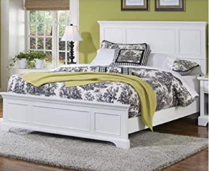 Naples White Queen Bed by Home Styles & Naples White Nightstand with Drawer, Mahogany Hardwood Solid