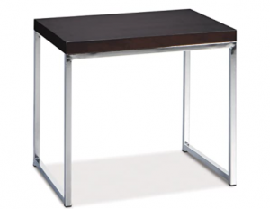 OSP Home Furnishings Wall Street End Table, Chrome and Espresso