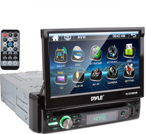 Pyle Single DIN Head Unit Receiver - In-Dash Car Stereo with 7” Multi-Color Touchscreen Display - 