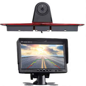 Replacement 3rd Brake Light Backup Camera + 7.0 Inch Self Standing TFT Monitor Compatible for Transp
