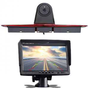 Replacement 3rd Brake Light Backup Camera + 7.0 Inch Self Standing TFT Monitor Compatible for Transp