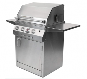 Solaire 27-Inch Deluxe InfraVection Propane Grill on Square Cart with Rotisserie Kit, Stainless Stee