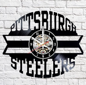 Vinyl Record Wall Clock Compatible with Pittsburgh Steelers Home Decor - Bedroom Wall Clock Pittsbur
