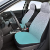 2 PCS Front Seat Covers,Modern Faux Silver Glitter Teal Ombre Ocean Blue Printed Vehicle Seat Protec