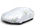 Amazon Basics Silver Weatherproof Car Cover - PEVA with Cotton, Sedans up to 190